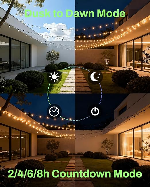 BN-LINK Outdoor Light Timer, Waterproof Plug-in Dusk-to-Dawn Controller with 3 Grounded Outlets for Christmas & Halloween String Lights, 15A 1/2HP, ETL Listed, 100 ft RF Range, Remote Included