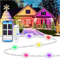 Permanent Lights for Outside House, 50 FT RGB Outdoor Lights, App, Bluetooth Music, Ip67, Christmas Permanent Led Outdoor Lighting for Soffit Fence Garage Landscape Patio.