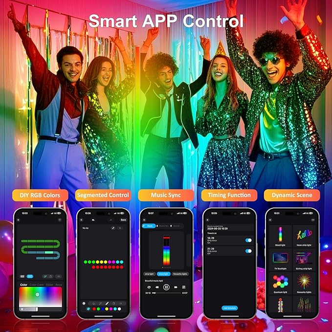 Corner Floor Lamp, 1 Pack LED Corner Lamp with APP and Remote Control, 16 Million DIY Colors & Warm White, Music Sync, Timing Function, Color Changing Ambient Lights for Living Room, Bedroom, Gaming