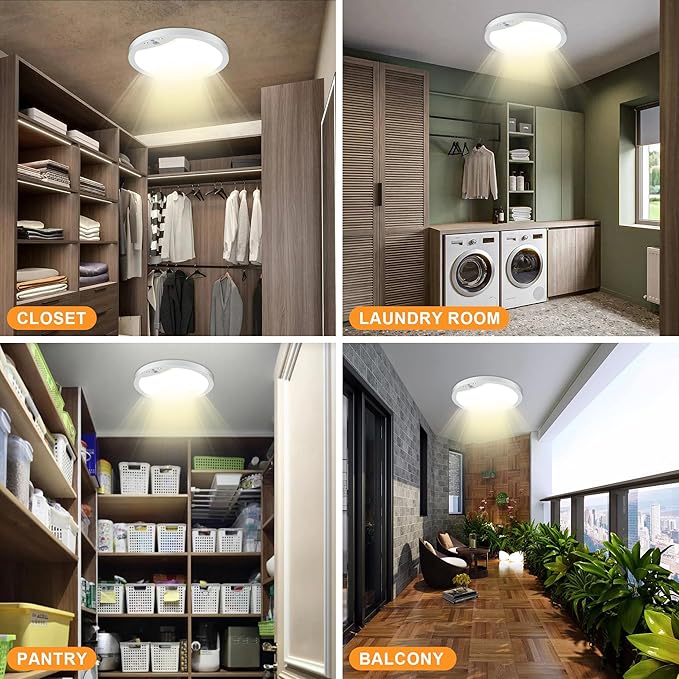 2-Pack 20W Motion Sensor Ceiling Lights Hard-Wired, 9Inch Indoor Motion Activated LED Ceiling Light Fixtures with 3 Modes, 4000K Flush Mount Lights for Closet Stairwell Hallway, NOT Battery Operated