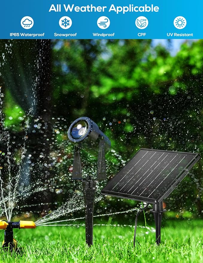 ZYAN Solar Landscape Spotlights, Separate Monocrystalline Panels & USB-C Powered 10800mAh Auto On Off Dusk to Dawn, Outdoor IP65 Waterproof, Warm White for Yard Path Patio (8 Pack)