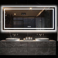 Antok 32"x 72" LED Bathroom Mirror with Lights, Anti-Fog, Dimmable, Lighted Vanity Mirror with Tempered Glass, Memory Function, 11 Light Modes, Safe Use, Horizontal, Vertical, Wall Mount