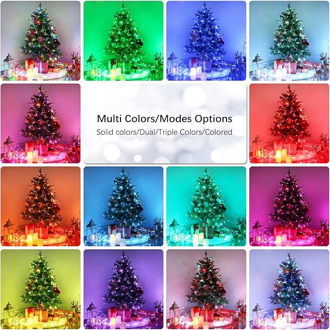 Brizled Color Changing Fairy Lights, 66ft 200 LED Easter Fairy Lights with Remote, Pastel Twinkle Light Dimmable Christmas Light Rainbow Xmas Lighting for Xmas Easter Halloween Party Wedding Tree Home