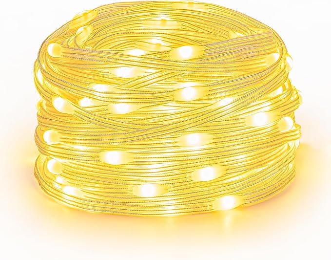 Christmas Lights Outdoor-200LED 75.4FT IP65 Waterproof 8 Modes LED Starry Fairy Lights with Remote,Plug in for Bedroom Party Wedding Craft Indoor Bedroom Patio Camping Garden Decor(Warm White)