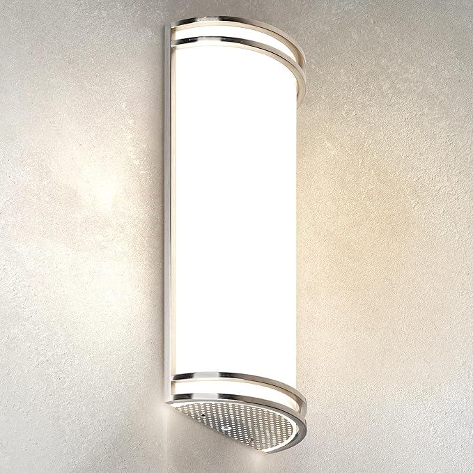 ASD LED Indoor Wall Mount Light Fixture - 18 Inch 25W Modern Interior Nickel Dimmable Wall Sconce Light - ETL 3000K 4000K 5000K Adjustable - Hallway, Bedroom LED Wall Lights