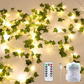 Fake Plants Vines,33ft 100 LED Artificial Ivy Garland with Fairy Lights,for Home Living Room Bedroom wall Art Aesthetic Office Coffee Wedding Party Farmhouse Dorm Outdoor Garden Decor