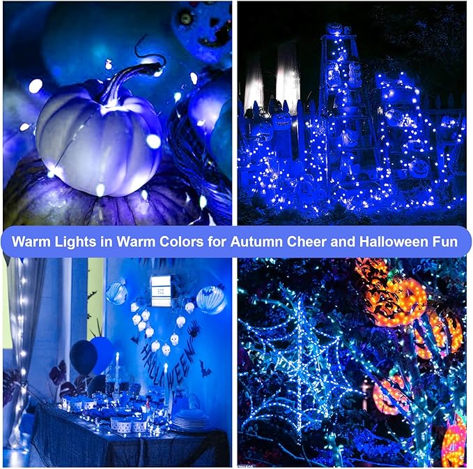 ZGWJ Fairy Lights Battery Operated, 12 Pack Blue Twinkle String Lights 20 LED 7FT Mason Jar Lights for Bedroom, Halloween, Christmas, Party Indoor and Outdoor Decoration