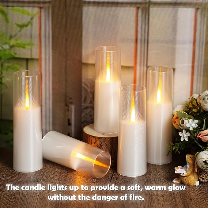 Flameless LED Candles Upgraded Realistic Flickering Flame,7Pcs Battery Operated Candles with Remote Timers,LED Pillar Candles for Home Decor,Christmas,and Parties（White）