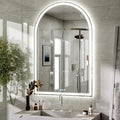 BEAUTYPEAK 48x30 LED Arch Bathroom Mirror with Lights, Anti-Fog, Dimmable, Backlit + Front Lit, Lighted Bathroom Vanity Mirror for Wall, 3 Colors, Memory Function, Tempered Glass, Shatter-Proof