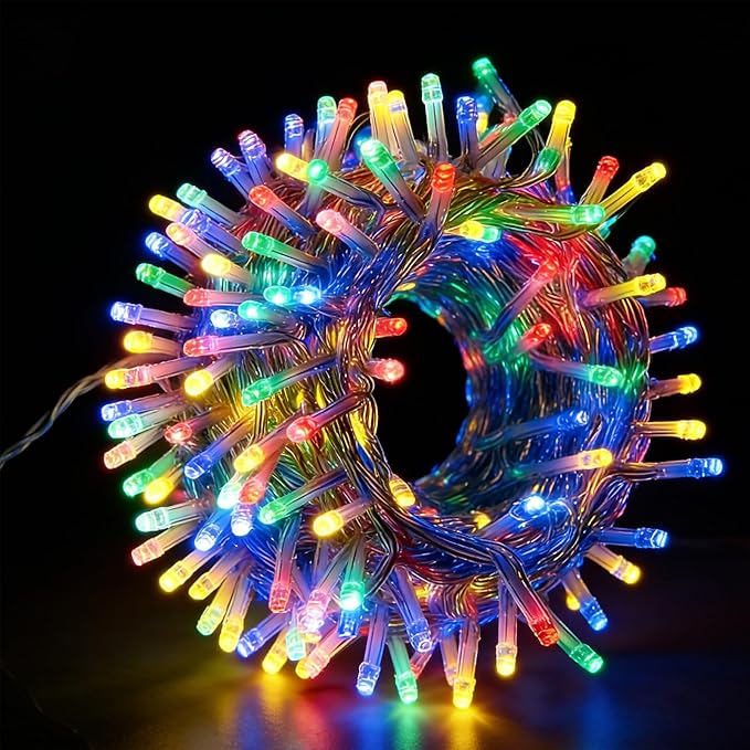 Pastel Easter String Lights, Multicolor Plug in Christmas Lights with 33ft Clear Wire 100 LEDs & 8 Modes for Christmas Tree, Bedroom, Patio and Parties Indoor Outdoor Hanging Decor (Colored)