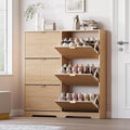 Large Shoe Cabinet for Entryway, Tall Narrow Shoe Storage Cabinet with 6 Flip Drawers and Adjustable Shelves, Shoe Rack Cabinet Organizer for Hallway, Foyer, Small Apartment