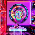 DAJIAYIQI LED Light Decor Wall Art, 3D Wall Sculpture Decoration with Aluminum Frame, Full-screen LED Illuminated Panel, Technological Glowing Wall Art for Bars Hotels E-sports Room(C,100cm)