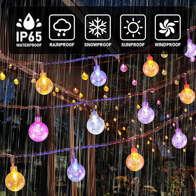 66FT Outdoor String Lights, 100 LED Patio Lights with Remote Control, Voice-Activated & Music Sync Mode, 16 Color-Changing Modes, Waterproof for Patio Garden Party Decor