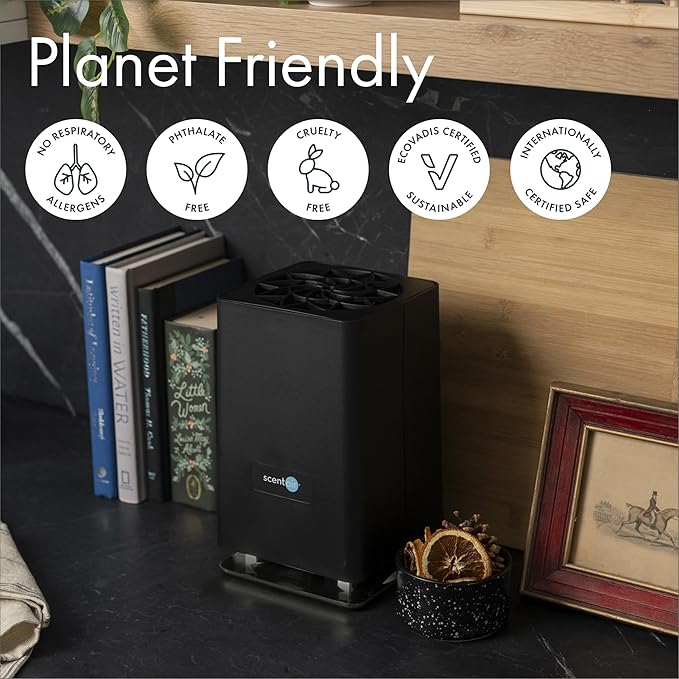 ScentAir Whisper Essential | Diffuser Machine, Scents up to 800 Sq. Ft Room, Compatible with Alexa & Google, WiFi & Bluetooth Enabled, Cartridge Sold Separately (Black)