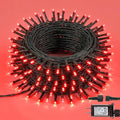 Hopolon String Lights Indoor Outdoor, 33 FT 100 LED Connectable Green Wire Twinkle Fairy Lights, Plug in Christmas Light Waterproof for Wedding Party Patio Spring Decor (Red)