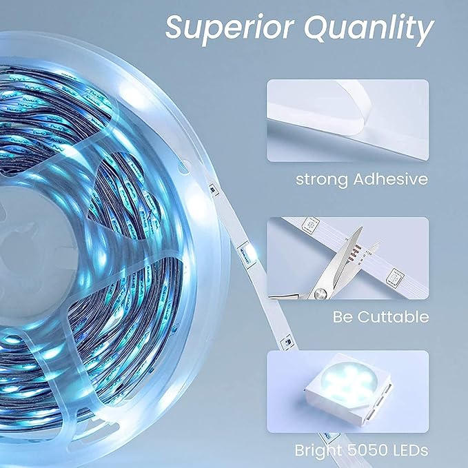 GUPUP 200ft LED Strip Lights WiFi, Compatible with Alexa & Google Assistant, 2 Rolls of 100ft RGB Led Light Strip,Color Changing, Music Sync Tape Lighting for Bedroom, Party, Home Decor
