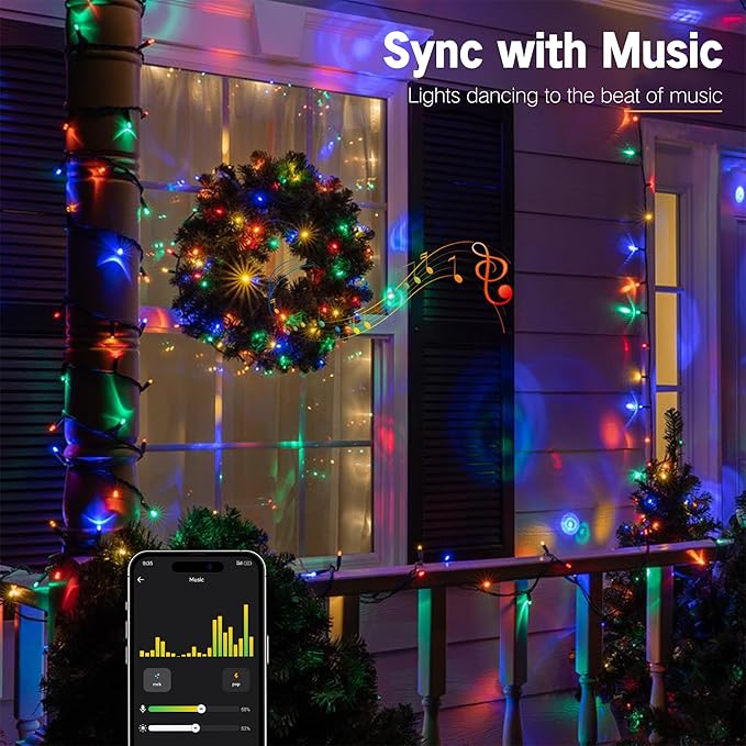 BrizLabs Smart Christmas Lights, 180FT 500 LED Color Changing Christmas Lights with APP/Voice Control, Warm White & Multicolor Xmas Fairy Lights Music Sync Tree Lights Dimmable for Indoor Outdoor Home