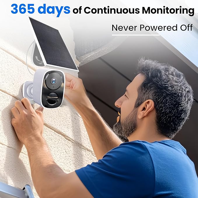 2026 Upgraded 2K Security Cameras Wireless Outdoor with Solar Panels, Free Cloud Storage, AI Motion Detection Spotlight Siren Alarm Outdoor Camera Wireless, 2-Way Talk, IP66 Waterproof