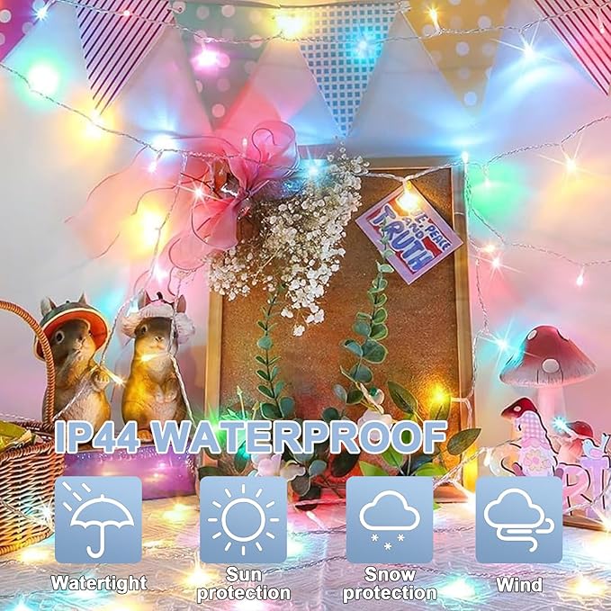 99ft Pastel Easter Lights String, Christmas Mini Light, 300 LED with 16 Light Modes, easter Fairy Lights Plug in for Outdoor Xmas Trees Garland Wreath Holiday Decorations(Green Warm Pink Blue Purple)