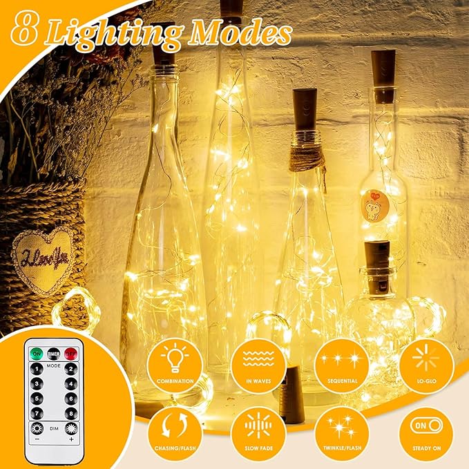 6 Pack Total 120FT 360LED Fairy Lights Battery Operated with Rmote, Waterproof Twinkle Lights with Timer Indoor Outdoor, Cuttable String Light for Bedroom, Classroom, Wedding, DIY, Christmas Decor