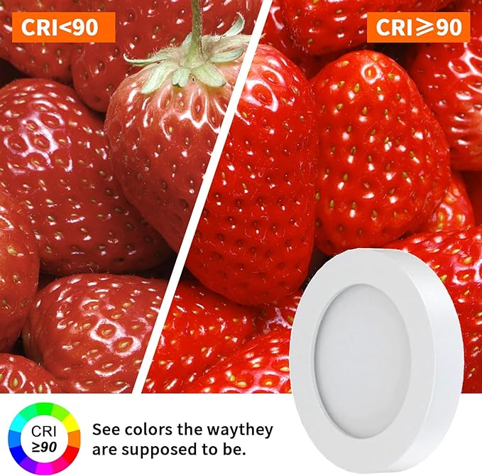 VST Smart Under Cabinet Lighting Work with Alexa Google Home Assistant App Remote Control, Recessed or Surface Mount 12V 2W/pc Puck Light for Kitchen Under Counter, Display Case, 6 Pack 3000K~6000K.