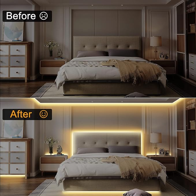 32.8ft Tunable White Smart COB Led Strip Light Kit, CCT 2700K-6500K Bright COB Led Tape Light Compatible with Alexa and Google, Dimmable Indoor COB Led Ribbon for Kitchen Cabinet, Room, TV