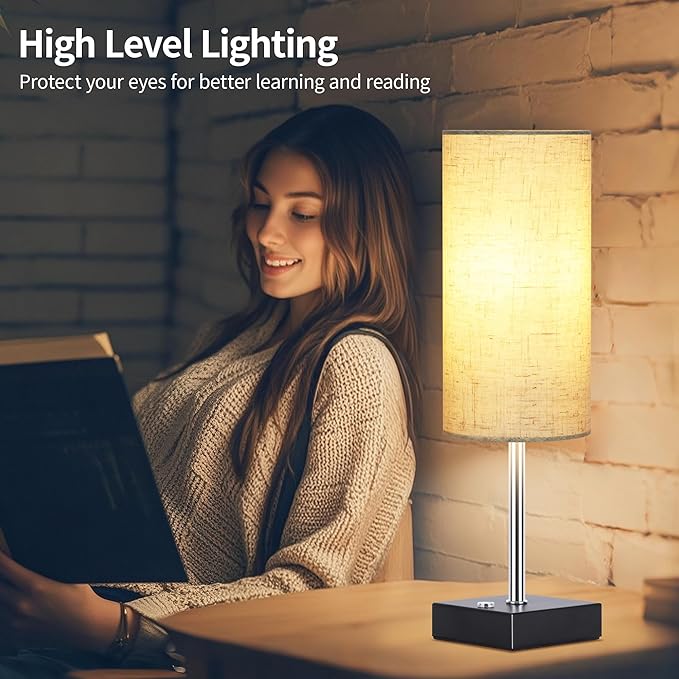 AVV Cordless Table Lamp with Dimmable, Rechargeable 3 Modes Battery Powered Bedside Lamp, rv Essentials Battery Operated Lamps, Touch Lamp for Bedroom, Living Room, Reading Room, 15 Inch Beige