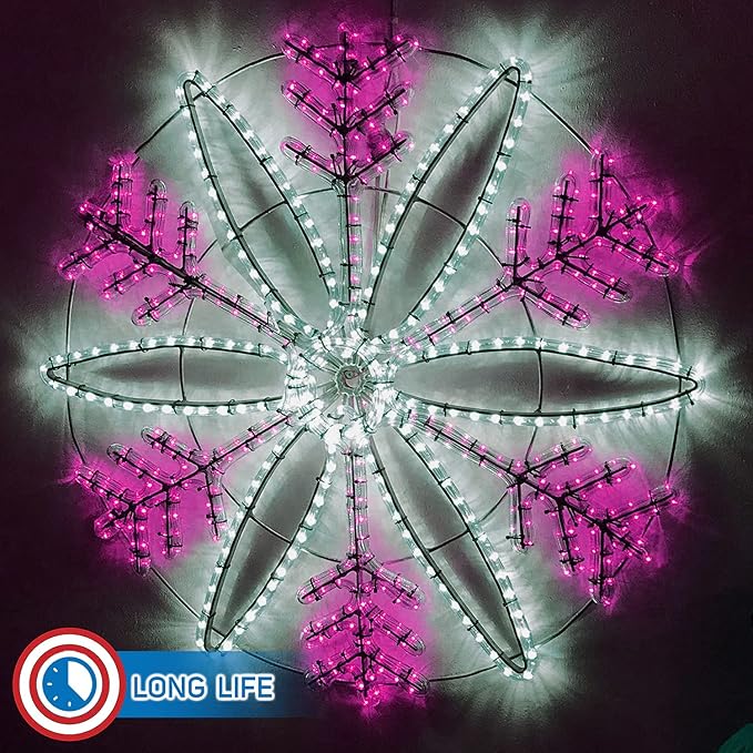 Russell Decor 200ft/60m Led Rope Lights Lamps Kit Indoor Outdoor Decorative Lighting for Party Wedding Valentine's Day Backyard Patio Deck Bright Flexible String Tube Lights Waterproof- Pink