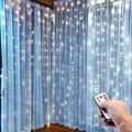300 LED Curtain String Lights, Twinkle Fairy Lights for Bedroom with 8 Lighting Modes, USB Christmas Lights for Party Home Bedroom Indoor Wall Room Decor (White)