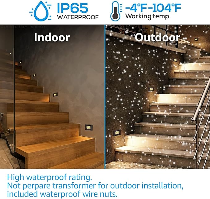 LEONLITE 120V Line Voltage Dimmable LED Step Lights, 3000K Warm White 3W 150LM, Indoor Outdoor Landscape Stair Light, CRI90, Aluminum, ETL Listed, Oil Rubbed Bronze, Pack of 6