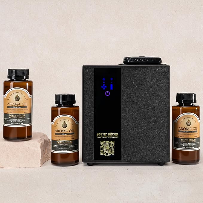 Smart Electric Scent Diffuser, Automatic Air Freshener Spray Dispenser, App Programmable HVAC Waterless Aroma Essential Oil Diffuser for Home, Bathroom, Office, Gym, Spa – up to 2000 sq. ft. Coverage