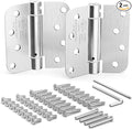 Houseables Self Closing Door Hinges, Spring Hinge Door Closer, Spring Loaded, Auto Close, 4 Inch, Automatic Closer, Auto Shut For Interior, Garage, Exterior, Adjustable Tension, 5/8 Radius, Nickel 2PK