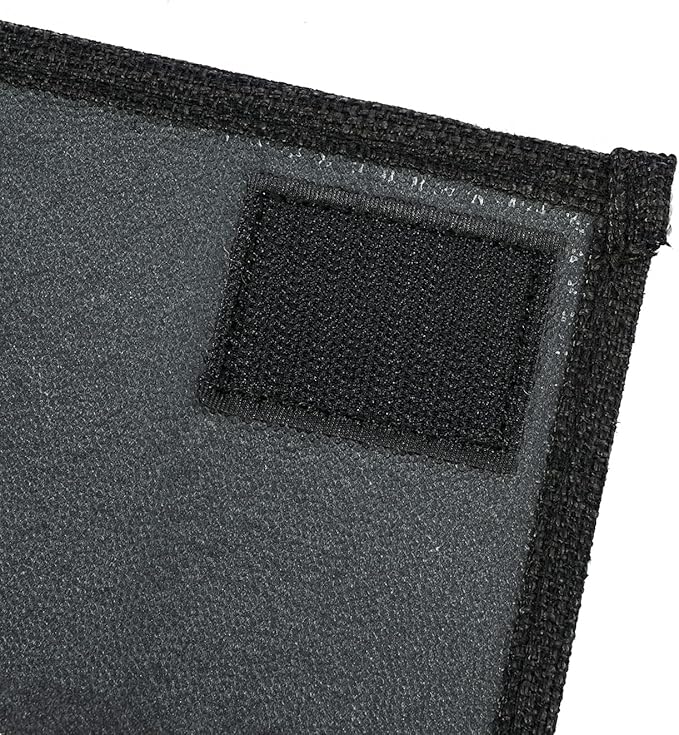 Linen 4 Pockets Bedside Caddy, Bedside Storage Organizer for Magazine, Remotes, Phone (Classic Black)