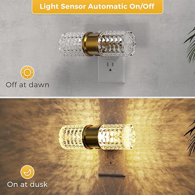 L LOHAS LED Night Light, Night Lights Plug into Wall, 10-Color RGB Change Nightlights,10/50/100LM Adjustable Automatic Nightlights Pulg in with Dusk to Dawn Sensor for Room Bathroom Hallway