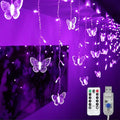 Butterfly Curtain Fairy Light, 8 Modes 120 LED USB Window Firefly Twinkle Timer String Lights 24 Butterflies with Remote, Waterproof Copper Wire for Room Bedroom Christmas Wedding Party Dorm Patio