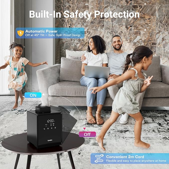 Stainless Steel Humidifier, 3L Warm Mist Humidifier, Easy Clean with Warm Steam Humidifier, Healthy Air Mist Humidifiers for Bedroom Living Room, with Sleep Mode and Auto-off Setting