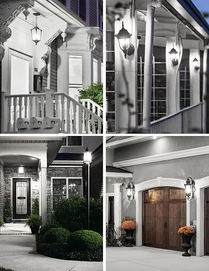 Dusk to Dawn Sensor LED Outdoor Light Bulb, Daylight White 5000K, A19 13W(100 Watt Equivalent) Bright Porch Lighting, 1200LM, Auto-On/Off Photocell Sensor for Garage Yard Patio Garden-4 Pack