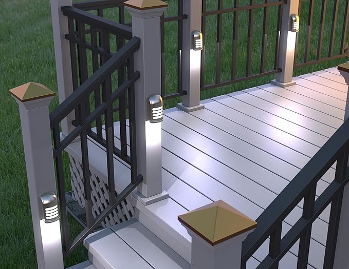 Xodus Innovations BL706 Battery Operated Motion Activated LED Deck and Stair Light, Outdoor or Indoor Use, Weather Resistant (White) Pack of 2