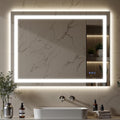 Antok 30"x 36" LED Bathroom Mirror with Lights, Anti-Fog, Dimmable, Lighted Vanity Mirror with Tempered Glass, Memory Function, 3 Light Modes, Safe Use, Horizontal, Vertical, Wall Mount