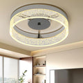 Jaycomey LED Flush Mount Ceiling Light Fixture, 11.6'' Round Modern Brushed Nickel Ceiling Lamp with Bubble Lampshade, 20W Dimmable Low Profile Kitchen Lighting Lamp for Bedroom Hallway Dining Room