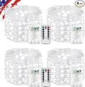 4 Pack White Fairy Lights Battery Operated with Remote, Waterproof 20FT 60LED Cuttable Twinkle Lights with Timer Indoor Outdoor, String Light for Bedroom, Classroom, Wedding, DIY, Christmas Décor