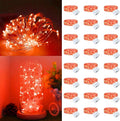 24Pack Fairy Lights Battery Operated, 7ft 20 LED 3 Modes Speed Twinkle Mini String Lights Waterproof Silver Wire Firefly Starry Lights for Mason Jars Wedding Party Christmas Decorations