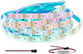 WS2812B RGB LED Strip, Individually Addressable LED Strip, Chasing Effects Dream Color 5050SMD 16.4FT 150 LED Pixel Strip Rope Light DC 5V (White PCB 5M 30Pixels/M Waterproof IP65)