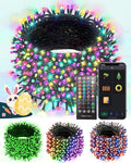 99FT 300Led Smart Christmas String Lights Color Changing, DIY Dynamic Outdoor Tree Lights App Remote Control Music Sync, Group Control Fairy Twinkle Lights for Indoor Xmas Fence Handrails Decorations