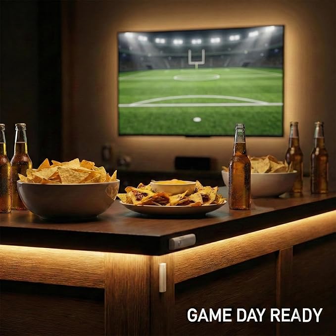 Motion Sensor LED Light Strip Battery Powered, 3 Lighting Modes(Always-On/Motion/Off)6.5ft Wireless Under Cabinet Lighting,Warm White 3000K with Hook and Loop Battery Box(4xAAA Required,Not Included)
