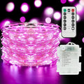 suddus Pink Fairy Lights Battery Operated Outdoor Waterproof, 33ft 100 Led String Lights with Remote, Twinkle Lights for Bedroom, Dorm, Tapestry, Christmas, Party Decorations