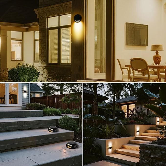 Landscape Step Lights Outdoor,Up Down Wall Lights,110v 120v Stair Lights Indoor,Waterproof Landscape Lighting for Fence,Deck,Living Room,Hallway,Pack of 8 (3W, Piece, 8)