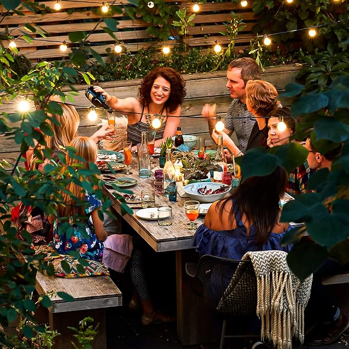 VerRon 50FT LED G40 Globe String Lights, Shatterproof Outdoor Patio String Lights with 50+2 Dimmable Edison Bulbs, 50 Backyard Hanging Bistro Light Waterproof for Balcony Party Wedding Market Cafe