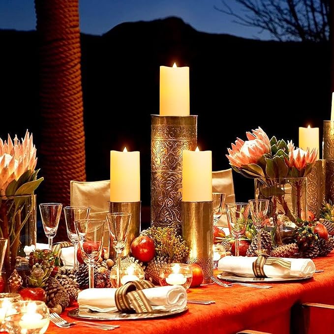 3" x 5" Flameless Candles Set of 1, 2AA Battery Life 600 Hours Battery Candles Flickering with Timer, 5 inch Flameless Candles with Remote for Indoor/Outdoor, Ivory