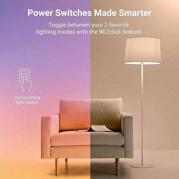 Metalux MMS 1x4 Smart Wi-Fi LED Panel Light with WiZ Pro Technology, Full Color + Tunable White Smart Lighting, Home Automation Integration, 11.69 x 1.44 x 47.69 in